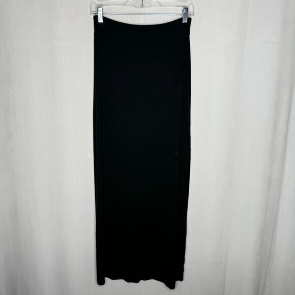 WHITE HOUSE BLACK MARKET / black knit pull on elastic waist maxi skirt / XXS - Picture 2 of 8